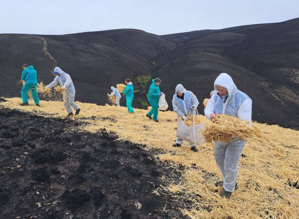 Jornada de voluntariado en el Parque Natural de O Invernadeiro para protección del suelo