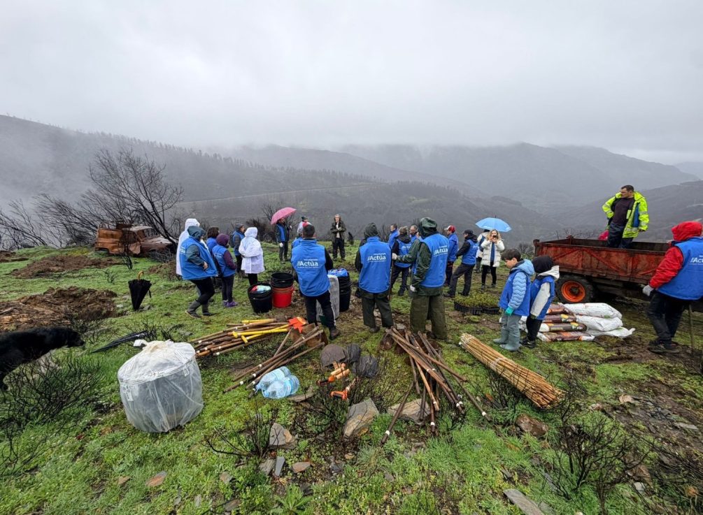 Plantamos 700 árboles en Quiroga, zona afectada por los incendios